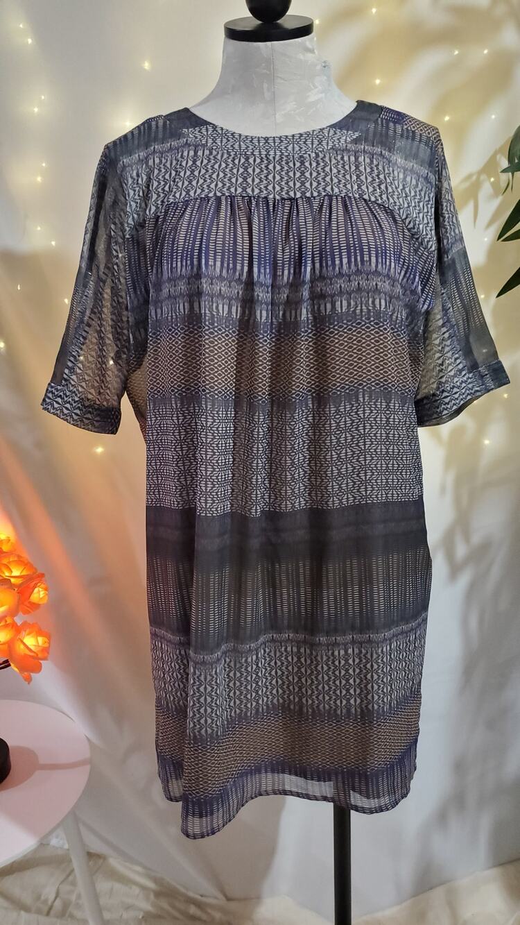 One September Anthropologie Womens Boho Tunic Dress Size XS Boho Short Sleeve